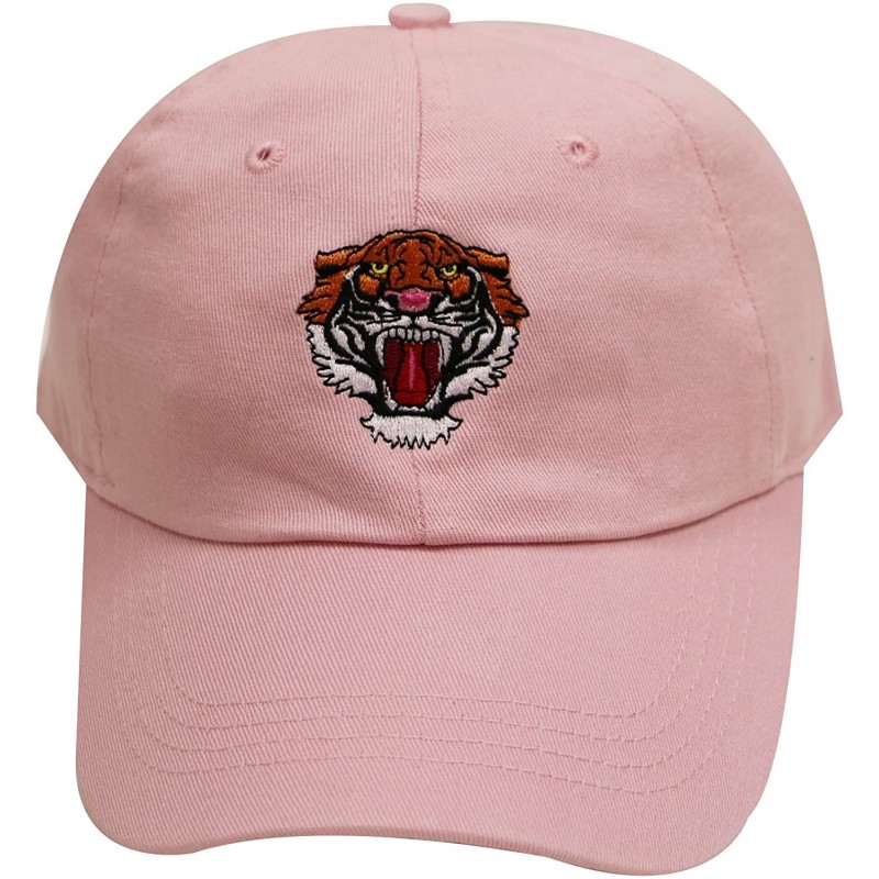 Baseball Caps Tre120 Angry Tiger Face Cotton Baseball Caps - Multi Colors - Pink - CF18C7D2WCO $23.79