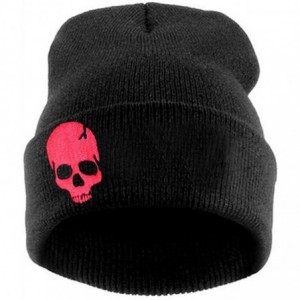 Skullies & Beanies Women's Winter Wool Cap Hip hop Knitting Skull hat - Skeleton Red - CV12O56GTO0 $26.84