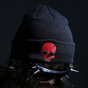 Skullies & Beanies Women's Winter Wool Cap Hip hop Knitting Skull hat - Skeleton Red - CV12O56GTO0 $15.91