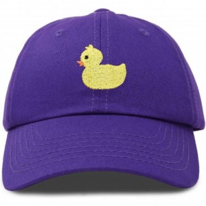 Baseball Caps Cute Ducky Soft Baseball Cap Dad Hat - Purple - CR18LZ98H9R $25.32