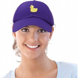 Baseball Caps Cute Ducky Soft Baseball Cap Dad Hat - Purple - CR18LZ98H9R $13.75