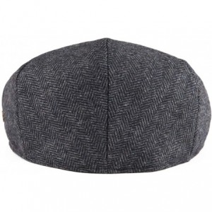 Newsboy Caps Men's Herringbone Flat Ivy Newsboy Hat Wool Blend Gatsby Cabbie Cap - Dark Grey - CL18NYALUMR $15.75