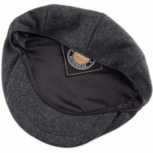 Newsboy Caps Men's Herringbone Flat Ivy Newsboy Hat Wool Blend Gatsby Cabbie Cap - Dark Grey - CL18NYALUMR $15.75