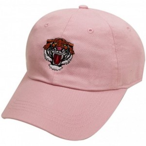 Baseball Caps Tre120 Angry Tiger Face Cotton Baseball Caps - Multi Colors - Pink - CF18C7D2WCO $27.54