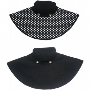 Sun Hats Women's Multiuse Dual Large Brim Beach Sun Hat Bucket Visor Cap UPF 50+ - Black Dot - CD1822U7HS7 $16.12