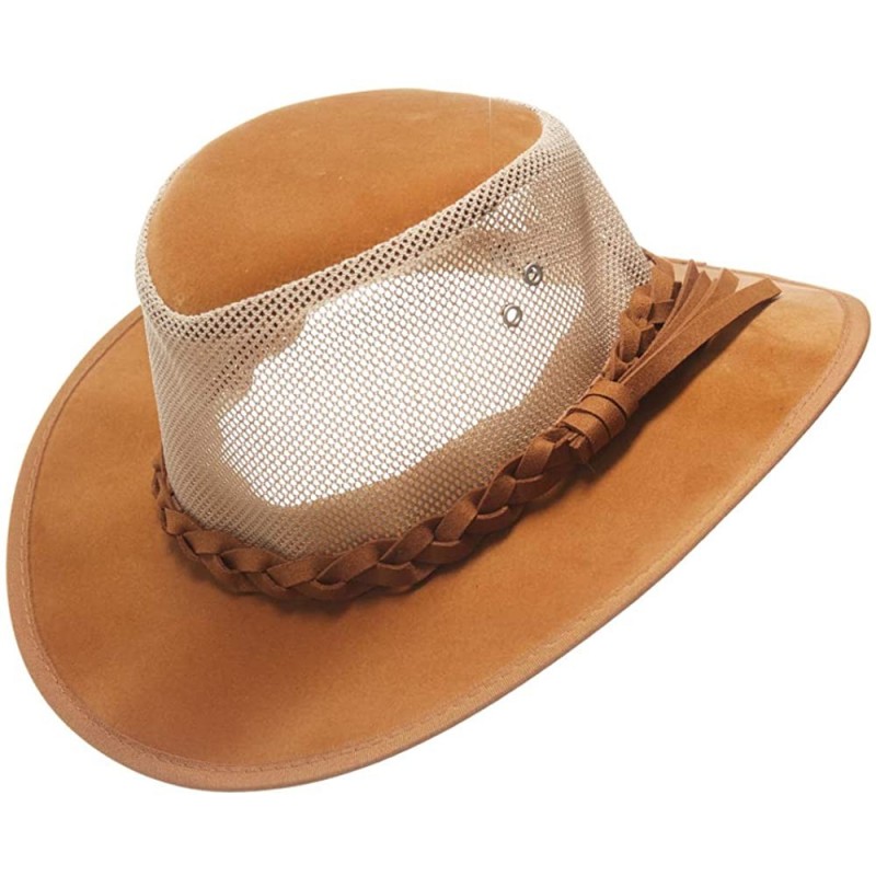 Sun Hats Mesh Sun Hat-Men's Straw Golf Soaker Cowboy Hats Summer Wide Brim Safari Fishing Outdoor for Dad - Tan - CS18RCMN8Y3...