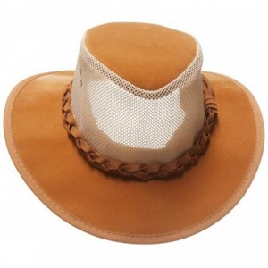 Sun Hats Mesh Sun Hat-Men's Straw Golf Soaker Cowboy Hats Summer Wide Brim Safari Fishing Outdoor for Dad - Tan - CS18RCMN8Y3...