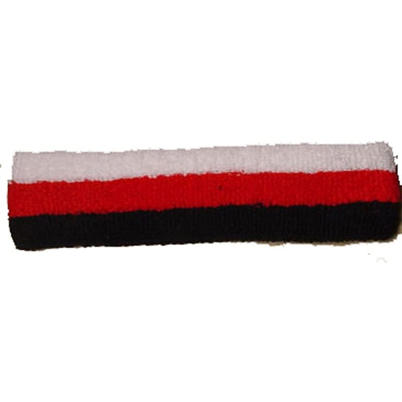 Headbands Striped Headband - White/Red/Black - C011175D6OL $10.54