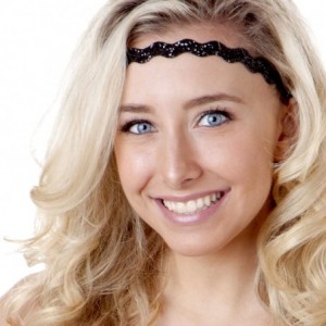 Headbands Women's Adjustable NO Slip Wave Bling Glitter Headband - Black & Silver Wave 2pk - C111OI9GS2Z $13.35