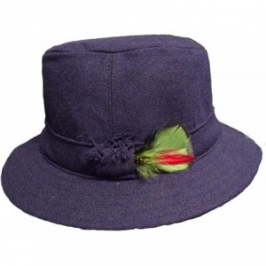 Fedoras Men's Donegal Tweed Original Irish Walking Hat - Navy - CG18NQRHER2 $101.50