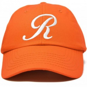 Baseball Caps Initial Hat Letter R Womens Baseball Cap Monogram Cursive Embroider - Orange - CJ18U36KW8D $25.51