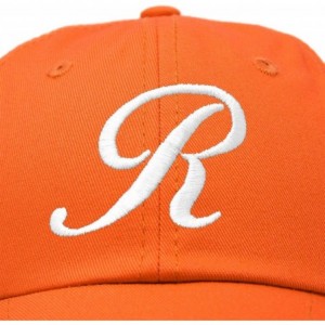 Baseball Caps Initial Hat Letter R Womens Baseball Cap Monogram Cursive Embroider - Orange - CJ18U36KW8D $11.84