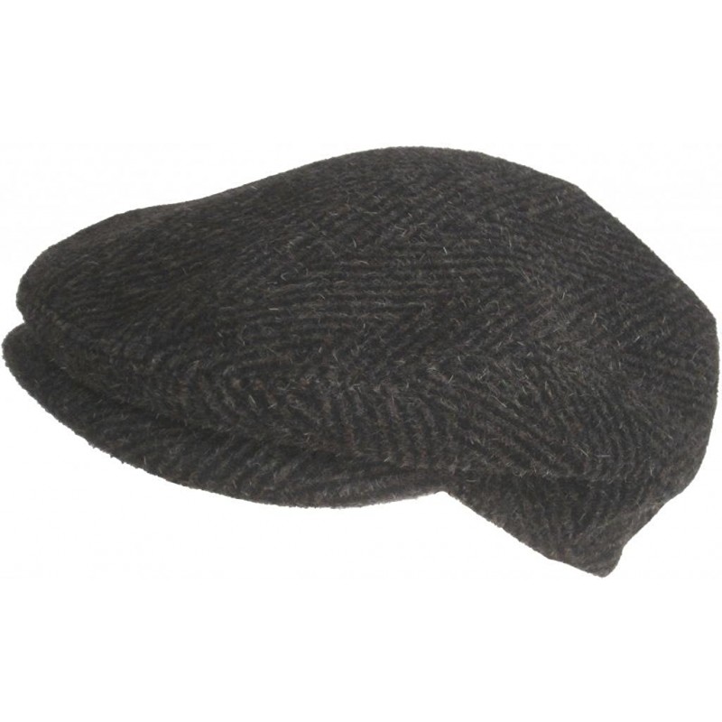 Newsboy Caps Biemonte Mohair & Wool Herringbone Ivy Cap Driver Hat Made in Italy - Brown - CW11B092Y6P $49.66