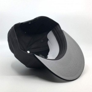 Baseball Caps Premium Plain Cotton Twill Adjustable Flat Bill Snapback Hats Baseball Caps - Black/Charcoal - CH1258RLEB5 $15.42
