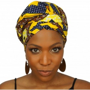 Headbands 100% African Wax Cotton Ankara Print Headwraps & Turbans - Authenthic Kente Fabric Head Wraps - Like It's Golden - ...
