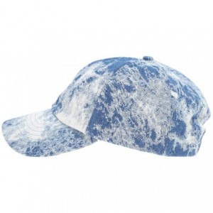 Baseball Caps Casual 100% Cotton Denim Baseball Cap Hat with Adjustable Strap. - Tie Dyed-dark Blue - C0196WGZLYL $13.41