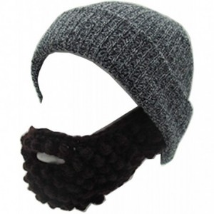 Skullies & Beanies Unisex Wacky Beard Hat Knit Funny Beanie Halloween Cap Wind Mask - Dgray - CY18L7KAG7T $23.46