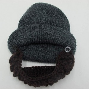 Skullies & Beanies Unisex Wacky Beard Hat Knit Funny Beanie Halloween Cap Wind Mask - Dgray - CY18L7KAG7T $11.42