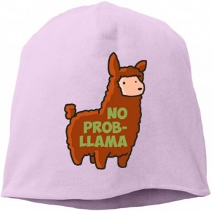 Skullies & Beanies Woman Skull Cap Beanie No Prob Llama Headwear Knit Hat Warm Hip-hop Hat - Pink - CW18KCNK9MG $27.55