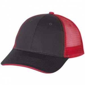 Baseball Caps Sandwich Trucker Cap - Charcoal/ Red - CA18HYRTW7K $19.94
