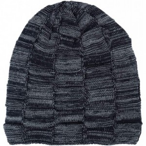 Skullies & Beanies Winter Beanie Hat Scarf Set Warm Thick Knit Hat Skull Cap for Men Women - Navy - C818M7E5UQ3 $10.61