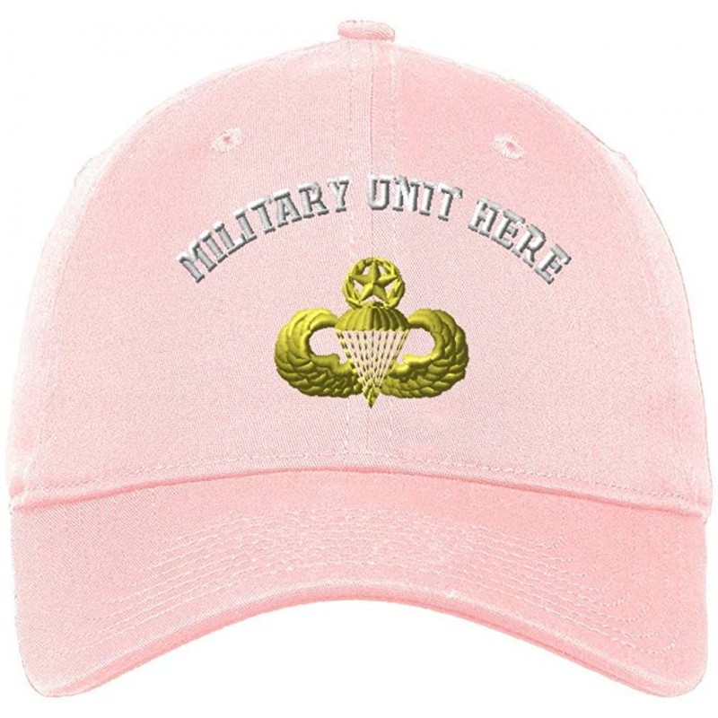 Baseball Caps Custom Low Profile Soft Hat Master Parachutist Embroidery Military Unit Cotton - Soft Pink - CQ18ONSIIR6 $41.73