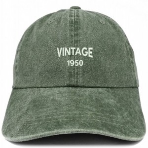 Baseball Caps Small Vintage 1950 Embroidered 70th Birthday Washed Pigment Dyed Cap - Dark Green - CR18C6UKOKG $36.95