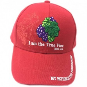 Baseball Caps Christian Bible Verse I Am The True Vine Baseball Cap Hat - Red - C417XQ0K54G $28.40