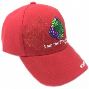 Baseball Caps Christian Bible Verse I Am The True Vine Baseball Cap Hat - Red - C417XQ0K54G $12.74