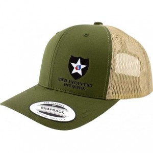 Baseball Caps Army 2nd Infantry Division Full Color Trucker Hat - Green/Khaki - C018RQ36AYD $22.12
