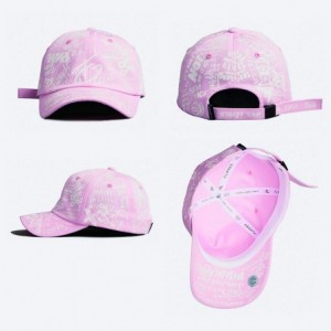 Baseball Caps Designer Graffiti Doodle Cotton Baseball Cap for Men Women- BTS Kpop Hat w/Curve Brim- Adjustable - Pink/White ...