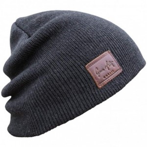 Skullies & Beanies Knit Beanie Hat Cap for Men or Women - Charcoal - C818T338C4D $13.04
