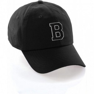 Baseball Caps Custom Hat A to Z Initial Letters Classic Baseball Cap- Black Hat White Black - Letter B - CK18NKU4T8Z $27.74