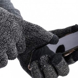 Skullies & Beanies Men Women Winter Warm Beanie Scarf Touch Screen Gloves Fleece Knitted Set - Grey - C718K688D9O $14.36