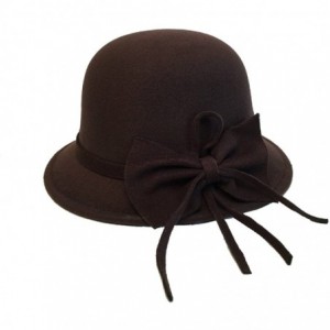 Bucket Hats Women's Vintage Style Wool Cloche Bucket Winter Hat - Coffee - CQ12N7ZBL2B $22.56