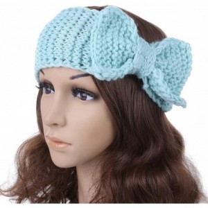 Headbands Women's Crochet Big Bow Knitted Winter Headband 1 - Lightblue - C91870EUA00 $18.20