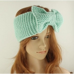 Headbands Women's Crochet Big Bow Knitted Winter Headband 1 - Lightblue - C91870EUA00 $9.69