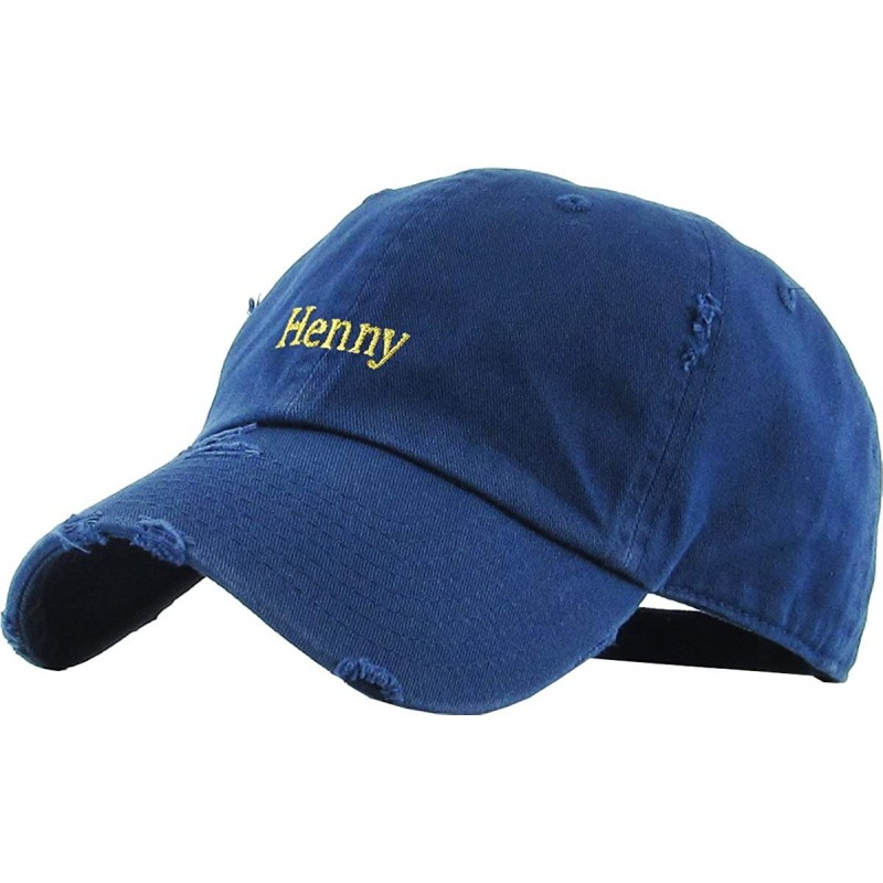 Baseball Caps Henny Leaf Fist Bottle Dad Hat Baseball Cap Polo Style Unconstructed - (7.1) Navy Henny Vintage - CS12O6YQGPN $...