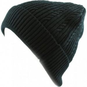 Skullies & Beanies 200h Unisex Light Weight Chunky Cable Knit Beanie Hat - Black - CV1289KXGWX $19.25