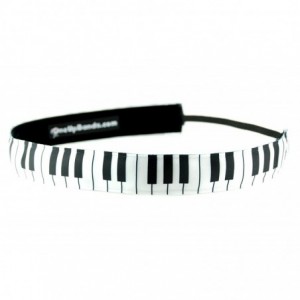 Headbands Women's Piano Keys Black One Size Fits Most - Black - CM11K9XJ1CD $31.02