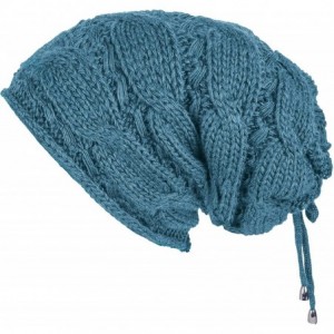 Skullies & Beanies Cable Knit Slouchy Chunky Oversized Soft Warm Winter Beanie Hat - Teal - C9186Y4SN5Y $23.03