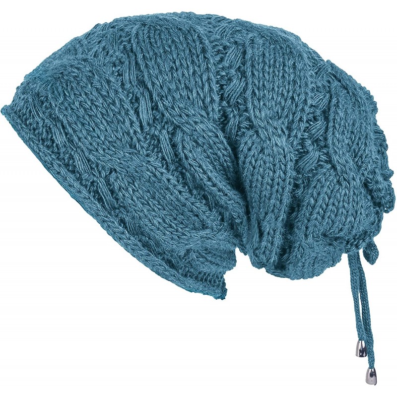 Skullies & Beanies Cable Knit Slouchy Chunky Oversized Soft Warm Winter Beanie Hat - Teal - C9186Y4SN5Y $12.34