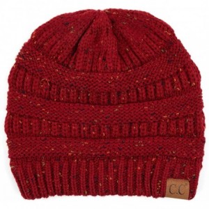 Skullies & Beanies Exclusives Unisex Ribbed Confetti Knit Beanie (HAT-33) - Burgundy - CG18S2352NT $27.75