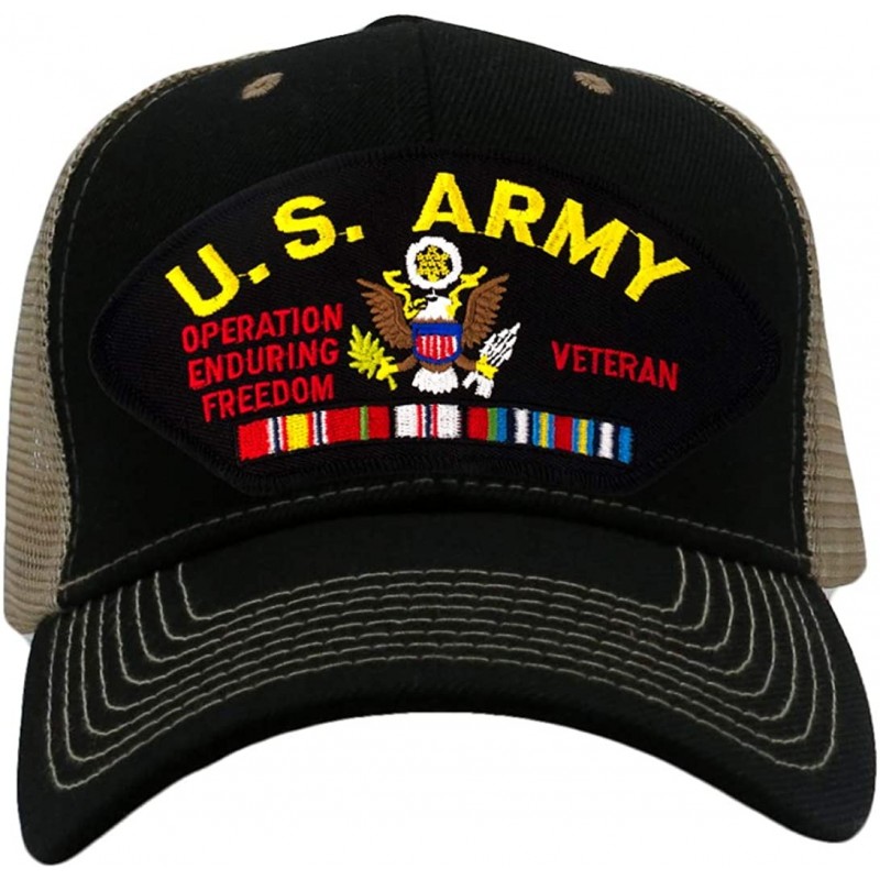 Baseball Caps US Army - Operation Enduring Freedom Veteran Hat/Ballcap Adjustable One Size Fits Most - Mesh-back Black & Tan ...