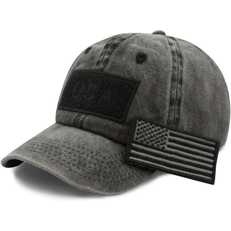 Baseball Caps Cotton & Pigment Low Profile Tactical Operator USA Flag Patch Military Army Cap - 1. Pigment - Black - C91983G4...