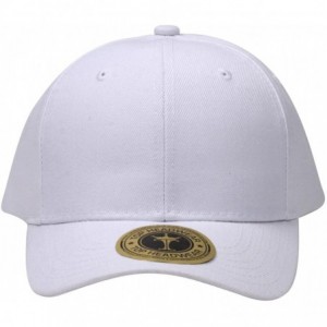 Baseball Caps Structured Hook & Loop Adjustable Hat - White - CR182ARTK06 $10.31
