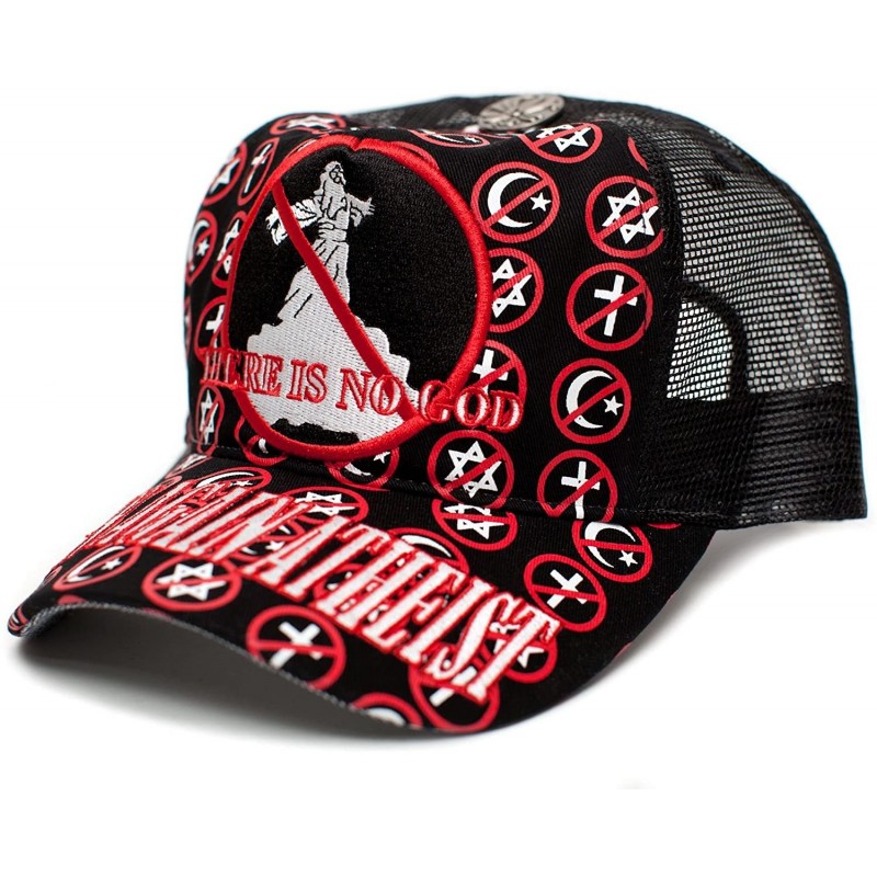 Baseball Caps NO GOD Born Again One-Size Unisex-Adult Truckers Cap Hat Black - CV17YRTRK0G $14.39