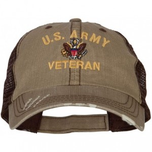 Baseball Caps US Army Veteran Military Embroidered Low Cotton Mesh Cap - Khaki Brown - CW18L8TWHKM $53.85