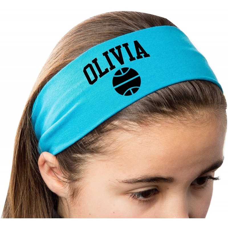 Headbands Design Your Own Personalized BASKETBALL Cotton Stretch Headband with CUSTOM Name VARSITY Text - C011Y5P9419 $13.49