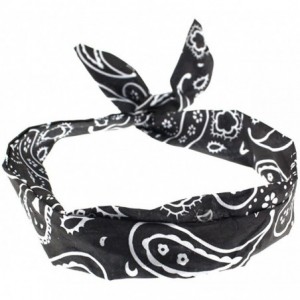 Headbands Zac's Alter Ego Paisley Design Vintage Look Wire Headband - Black - CQ11QQ2CSJT $26.38